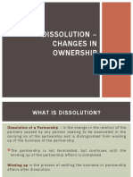 Dissolution - Changes in Ownership