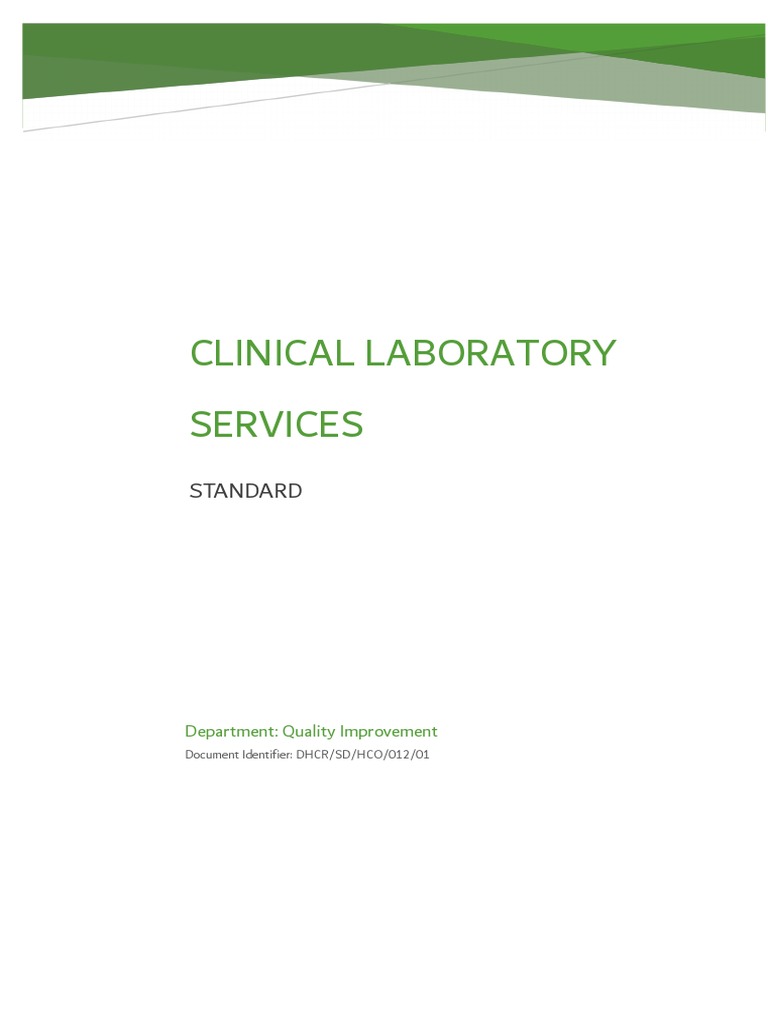 Clinical Laboratory Services Standards | PDF | Medical Laboratory ...