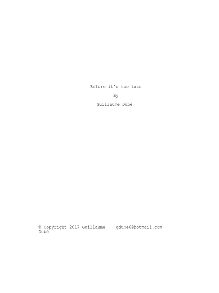 Before It's Too Late by Guillaume Dubé | PDF | Clothing