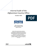 Internal Audit of The Afghanistan Country Office: October 2016