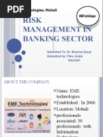 Risk Management in Banking Sector: EME Technologies, Mohali