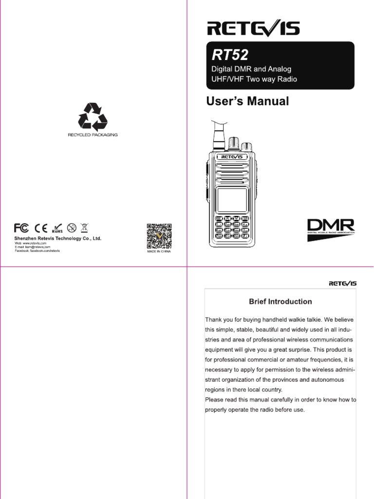 RT52 English Manua | PDF