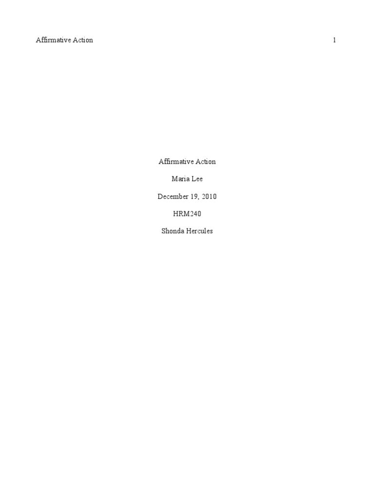 Affirmative Action | PDF | Affirmative Action | Equal Opportunity