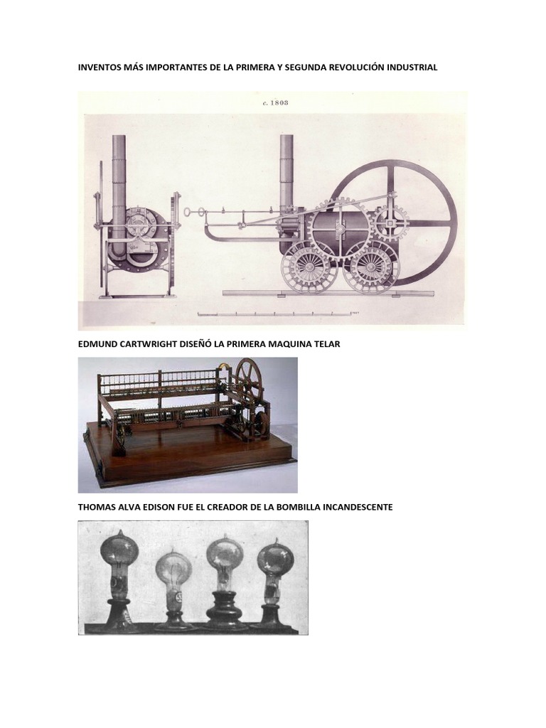 Inventos Más Importantes de La Primera y Segunda Revolución Industrial | PDF