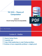 TIC 2151 - Theory of Computation: Church-Turing Thesis & Computability