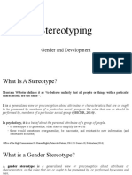 Stereotyping: Gender and Development