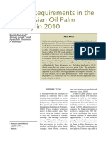 Labour Requirements in The Malaysian Oil Palm Industry in 2010