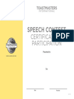 510D Participant Speech Contest - Certificate PDF