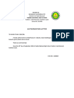 Authorization Letter: District II of Saint Bernard Tambis I, Saint Bernard, Southern Leyte School ID: 303490