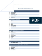 Encuesta de Satisfaccion de Producto en Excel