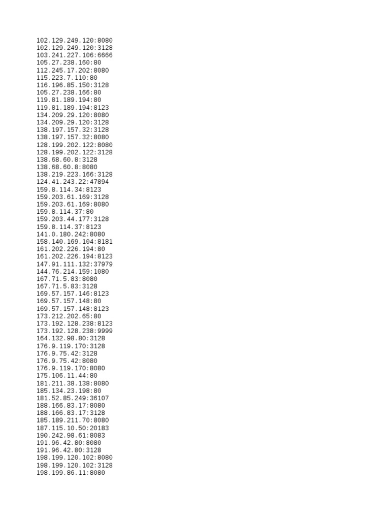 Proxy Server IP List | PDF