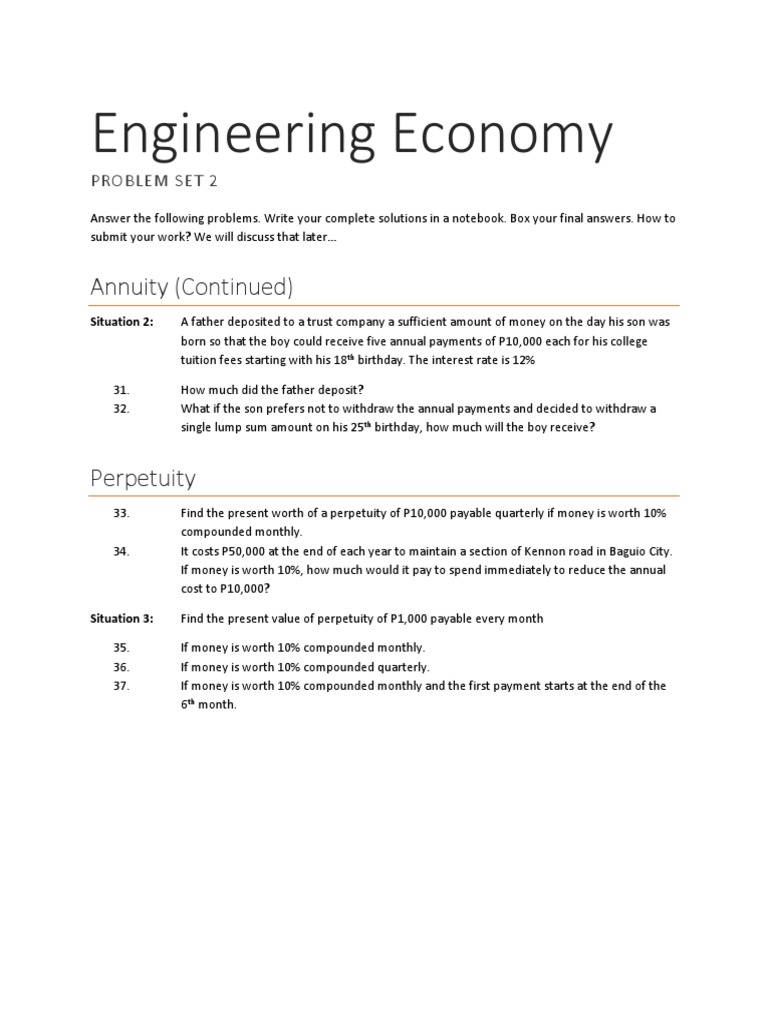 Economy PS28  PDF  Present Value  Interest