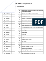 VOCABULARY UNIT 2 WORKSHEET ROSALIA