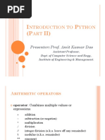 Introduction To Python (Part II)