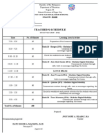 Teacher's Schedule for Math 10 Classes