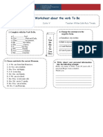 English Worksheet About The Verb To Be: I You He She It We You They