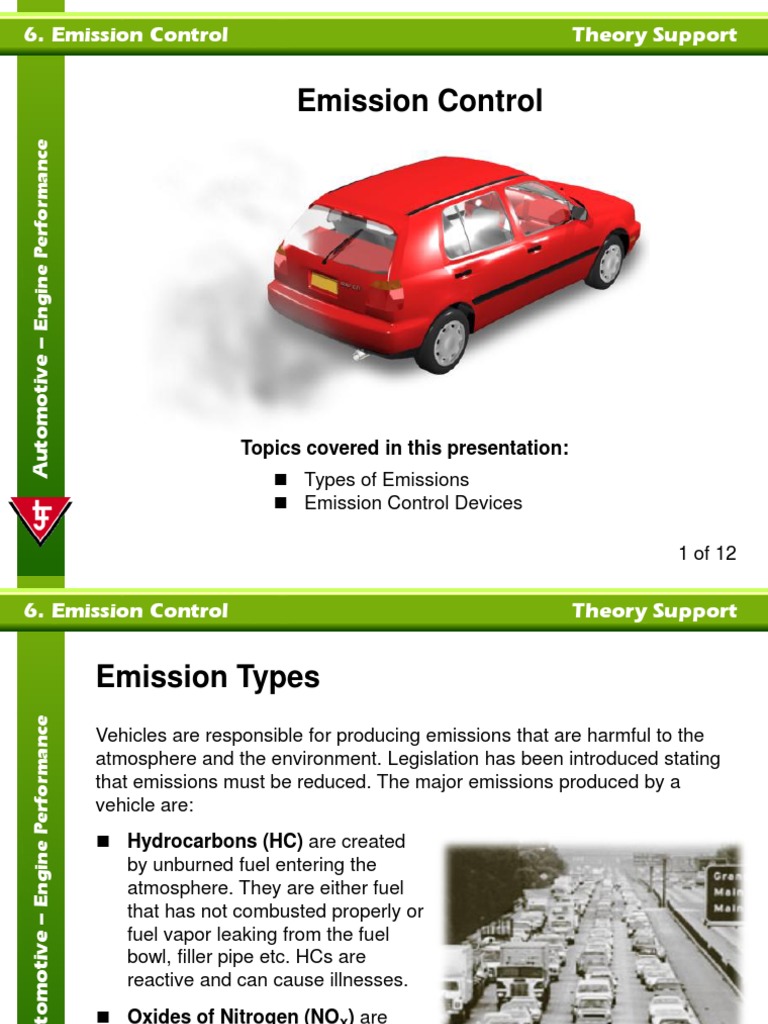 Emission Control Theory Support Pdf Exhaust Gas Internal