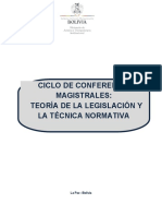 Plan de Trabajo Ciclo de Conferencias Magistrales en Teoría de La Legislación y Tecnica Normativa