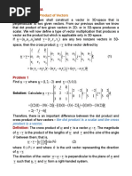 Section 3: Cross Product of Vectors: Vector Algebra