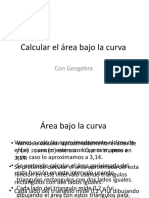 Calcular área bajo curva Geogebra