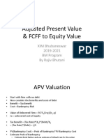 Adjusted Present Value & FCFF To Equity Value: XIM Bhubaneswar 2019-2021 BM Program by Rajiv Bhutani