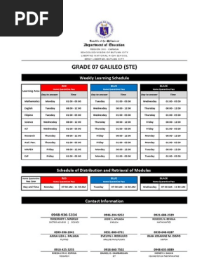 Weekly Learning Schedule