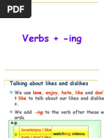 Verbs + - Ing