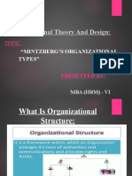 Organizational Theory and Design:: "Mintzberg'S Organizational Types"