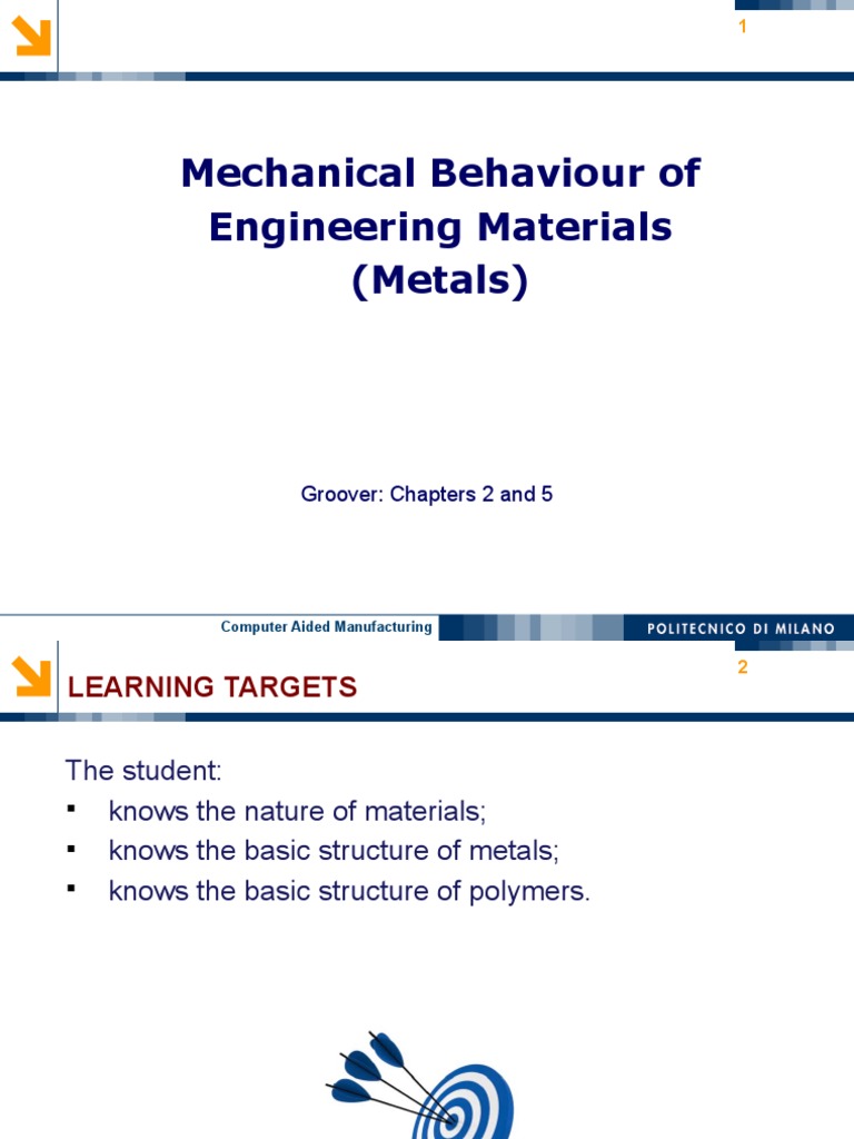 Mechanical Properties of Engineering Materials (Metals | PDF ...