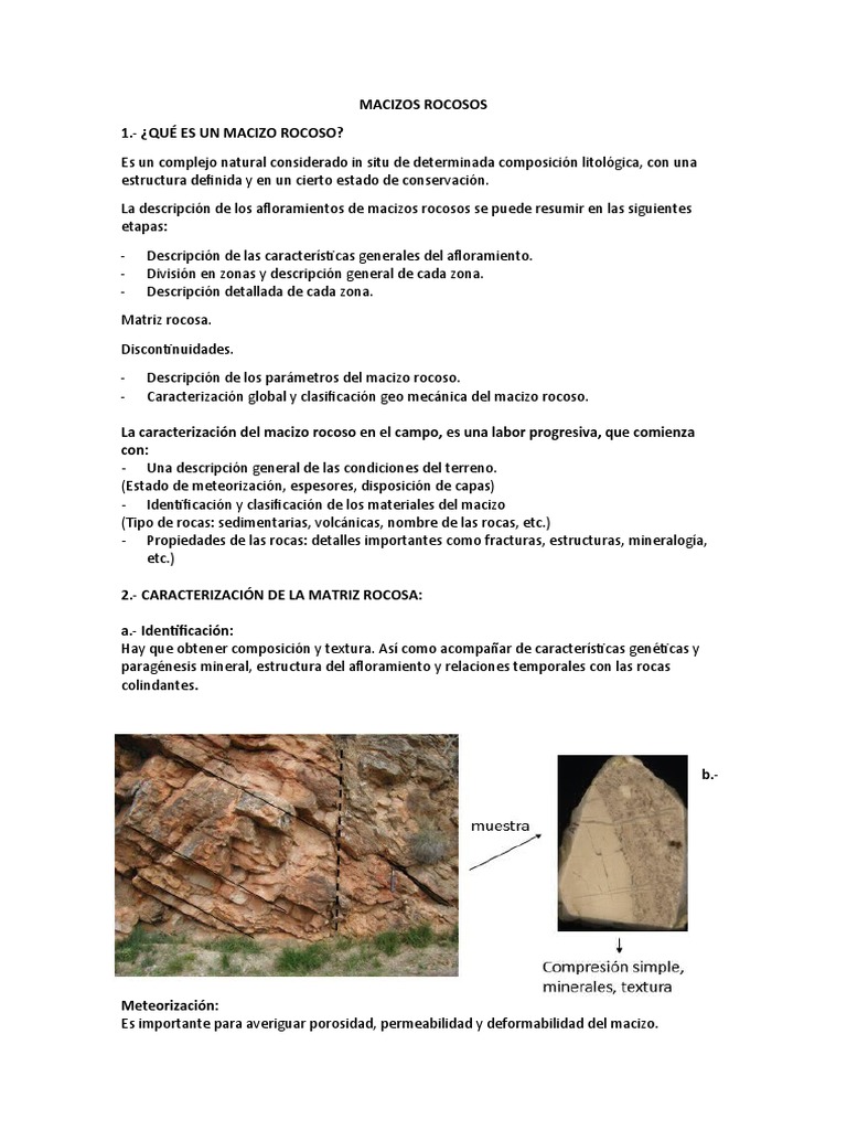 Macizos Rocosos | PDF | Roca (geología) | Ciencias fisicas