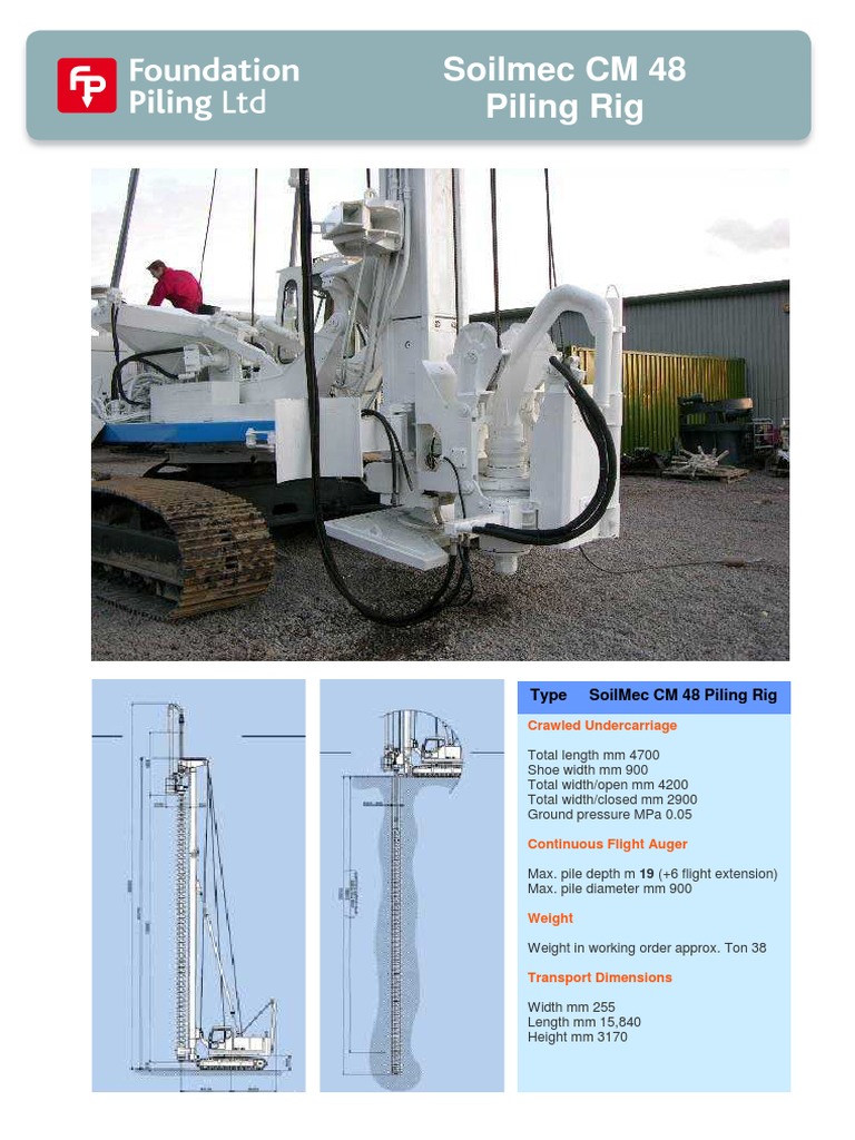Soilmec CM 48 Piling Rig Specs | PDF