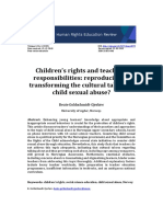 Children's Rights and Teachers' Responsibilities: Reproducing or Transforming The Cultural Taboo On Child Sexual Abuse?