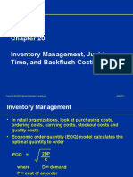 Inventory Management, Just-in-Time, and Backflush Costing: Slide 20-1