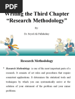 Writing The Third Chapter "Research Methodology": By: Dr. Seyed Ali Fallahchay