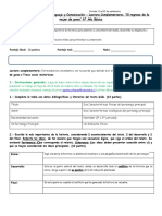 6º Lenguaje y Comunicación Evaluación #1-El Regreso de La Mujer de Goma