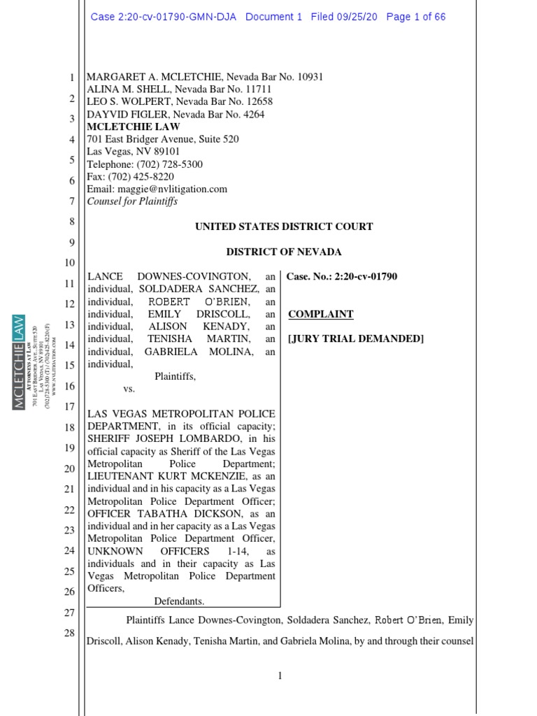 LVMPD Lawsuit | PDF | Use Of Force | Damages