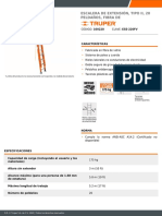 Escalera de Extensión, Tipo Ii, 20 Peldaños, Fibra De: Características