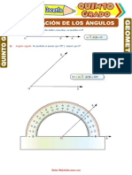 Clasificación de Los Ángulos para Quinto Grado de Primaria