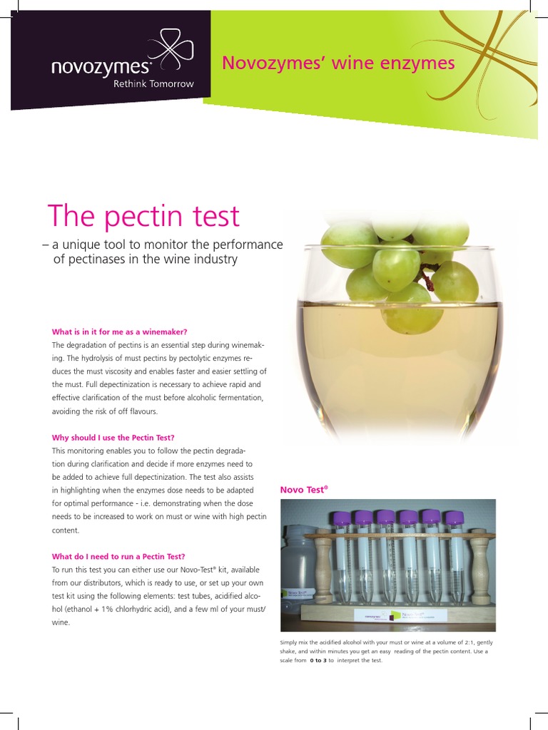 The Pectin Test Novozymes' Wine Enzymes PDF Winemaking Ethanol