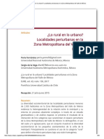 ¿Lo Rural en Lo Urbano - Localidades Periurbanas en La Zona Metropolitana Del Valle de México PDF