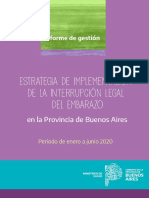 Informe de Gestión Estrategia de Implementación de La Interrupción Legal Del Embarazo en PBA. Enero Junio 2020