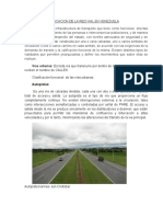 Clasificacion de La Red Vial en Venezuela Informe