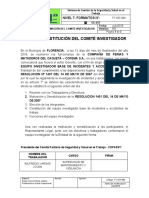 Acta de Conformación Del Comite Investigador