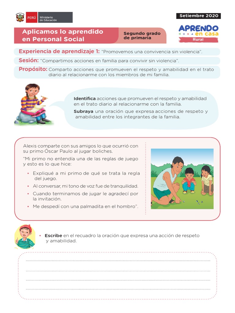 Fichas de Personal Social para Segundo Grado | PDF