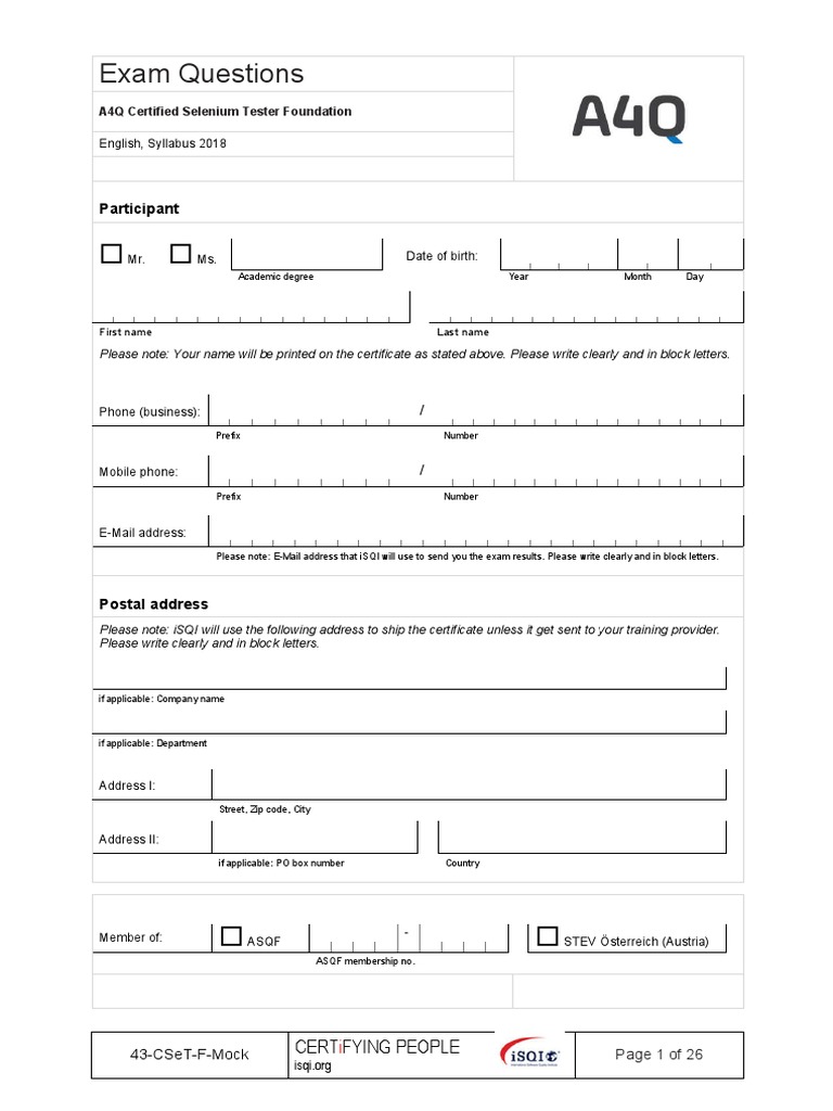 CTFL-AT Vorbereitungsfragen
