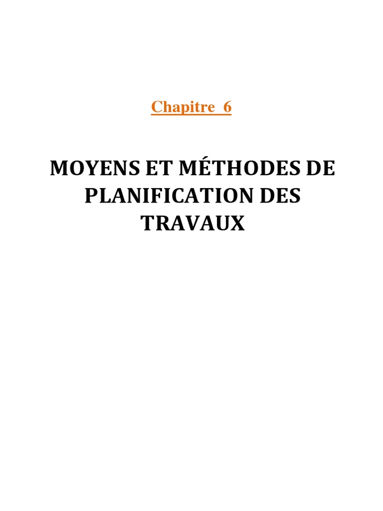 Planification des travaux : méthodes et enjeux | PDF | Gestion de ...