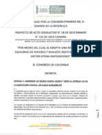 Texto Aprobado Por La Comision Primera P.A.L. NÂ° 18 de 2014 Senado - NÂ° 153 de 2014 Camara
