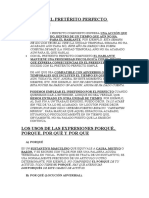 PARTE TEÓRICA (3) (El Pretérito Perfecto Compuesto, La Voz Pasiva de Estado y de Proceso, Los Usos de Porqué, Porque, Etc.)