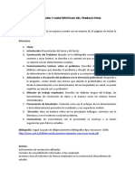 Estructura y Carateristicas Del Trabajo Final