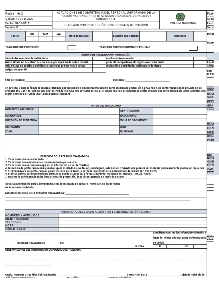 1CS-FR-0029 Formato CTP | PDF | Policía | Gobierno